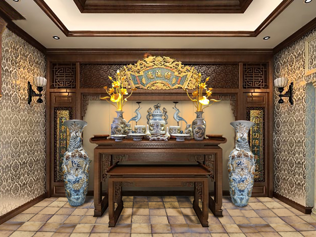 Khong gian phong tho tong the