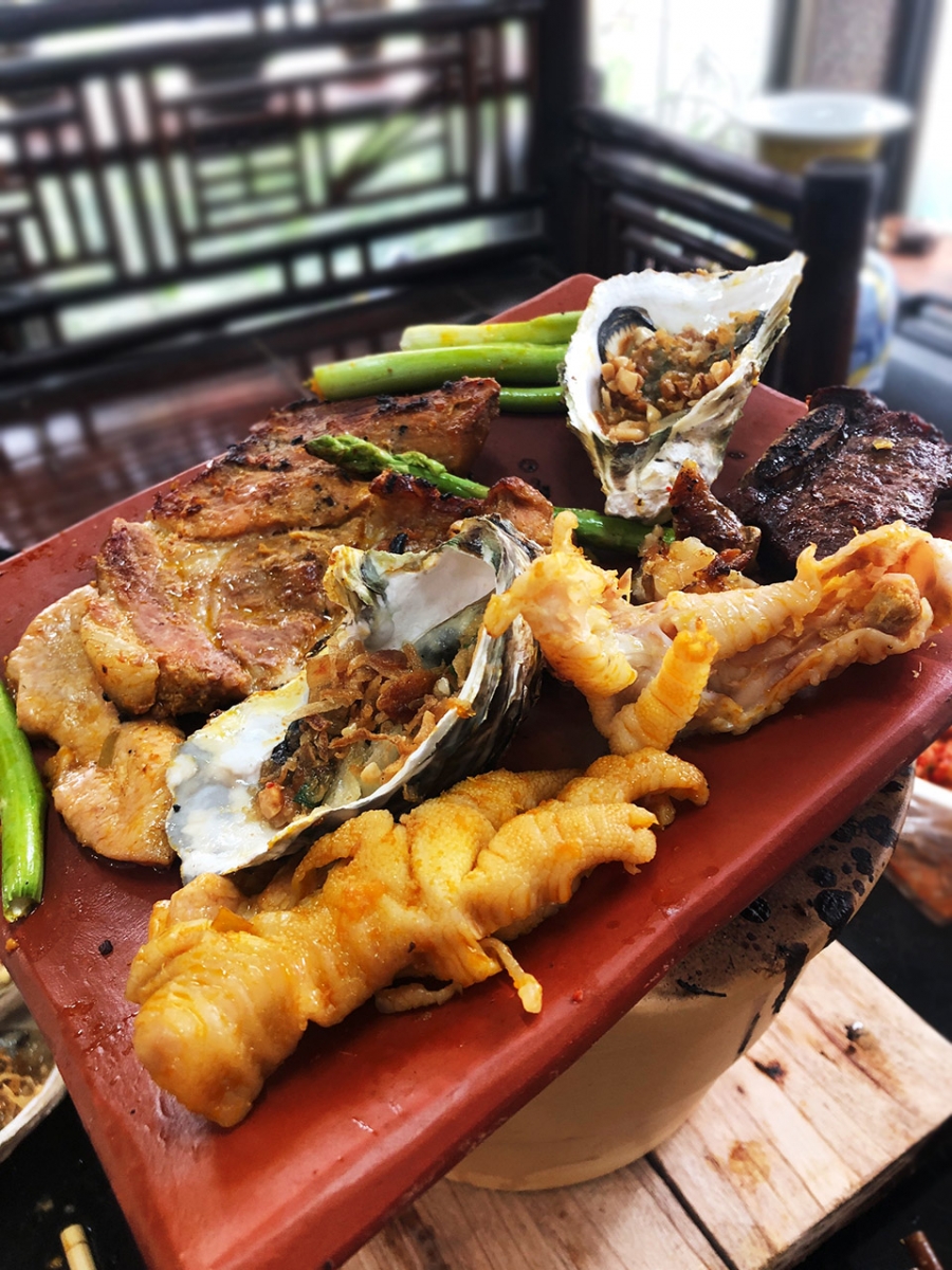 bếp than nhỏ nướng ngói