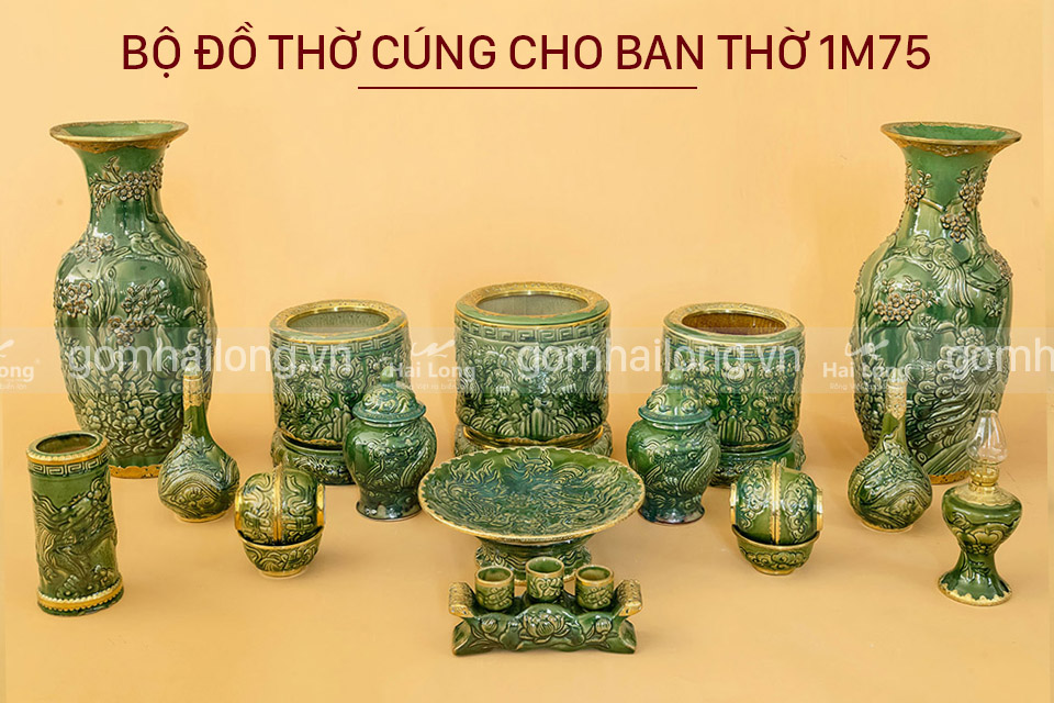 bộ đồ thờ cúng cho ban thờ 1m75