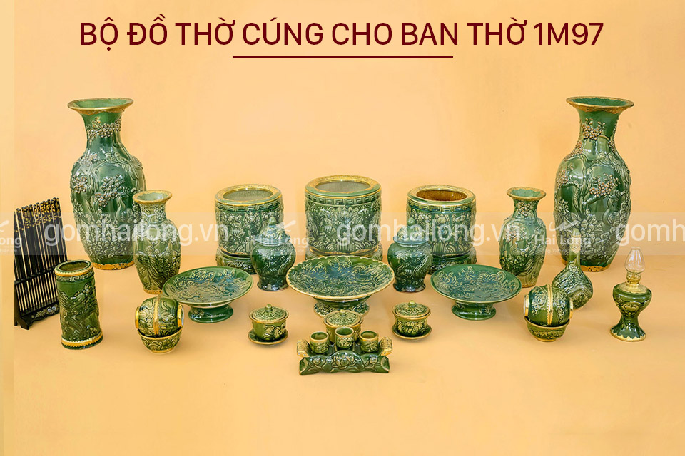 bộ đồ thờ cúng cho ban thờ 1m97