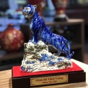 Mãnh Hổ Thiên Vương Bích Lưu Ly Vẽ Vàng Quà Tặng Gốm 2022