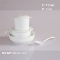 Phin pha cà phê bằng sứ men trắng gốm Hải Long