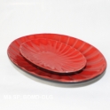 Đĩa sứ bầu dục lá phong cách Nhật Bản (Đỏ)