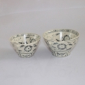 Bộ 02 tô vát bằng sứ vẽ hoa văn tam thái cổ