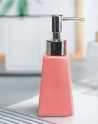 Lọ đựng nước rửa tay bằng sứ tráng men - hình thang (mát hồng)