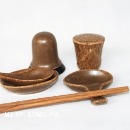 Bộ gia vị bằng sứ cao cấp Bát Tràng kiểu dáng Nhật Bản (Da lươn)