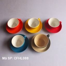 Bộ 05 tách sứ pha cà phê Cappuccino dáng Tây Ban Nha 220ml