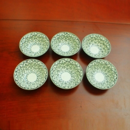 Bát ăn chè men xanh đồng vẽ bèo 