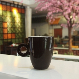 cốc cà phê quai tròn men nâu