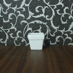 Chén sứ uống rượu dáng vuông (Trắng)