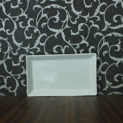 Khay sứ chữ nhật cỡ số 3 (Trắng)