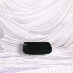 Đĩa muối chữ nhật men mát đen