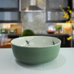 Tô đấu men xanh đồng vẽ chuồn