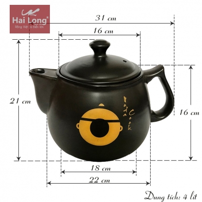 Siêu sắc thuốc bắc & pha trà thảo mộc NodaCook dung tích 4 lít