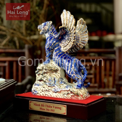 Mãnh hổ thiên vương bích lưu ly quà tặng gốm 2022