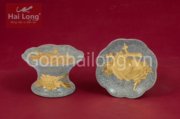 chân nến đồ thờ cúng gốm sứ Bát Tràng