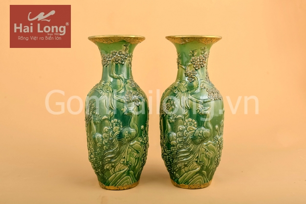 Lọ lục bình men Ngọc Lục Bảo tích Trường Xuân Phú Quý H36