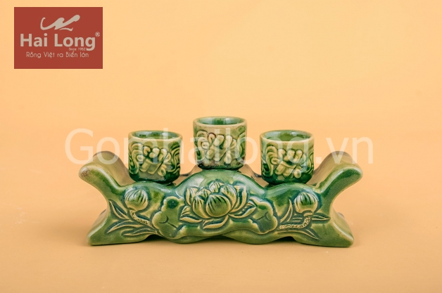 Kỷ 3 chén đồ thờ cúng Bát Tràng