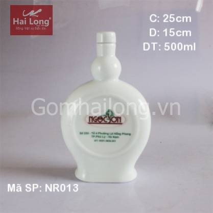 Nậm rượu sứ dáng dẹt 