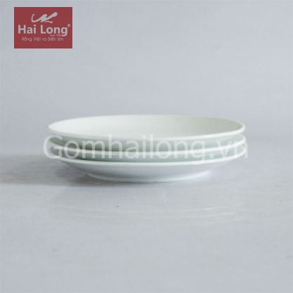Bộ 03 đĩa sứ một lá phi 18cm (Trắng)