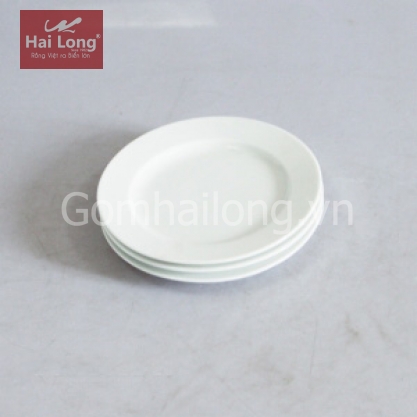 Bộ 03 đĩa sứ hai lá phi 20cm (Trắng)