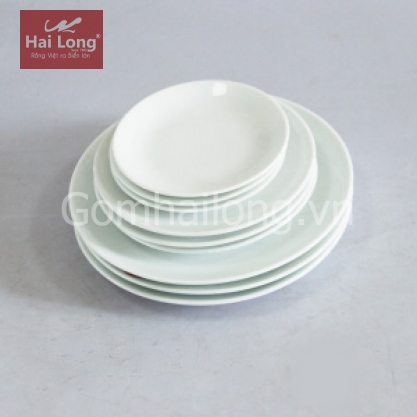 Bộ 09 đĩa sứ cao cấp với 03 kích cỡ (Trắng)