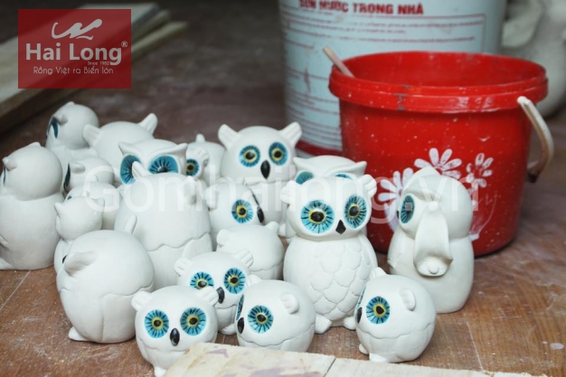 Tượng sứ cú mèo làm quà tặng gốm sứ Bát Tràng