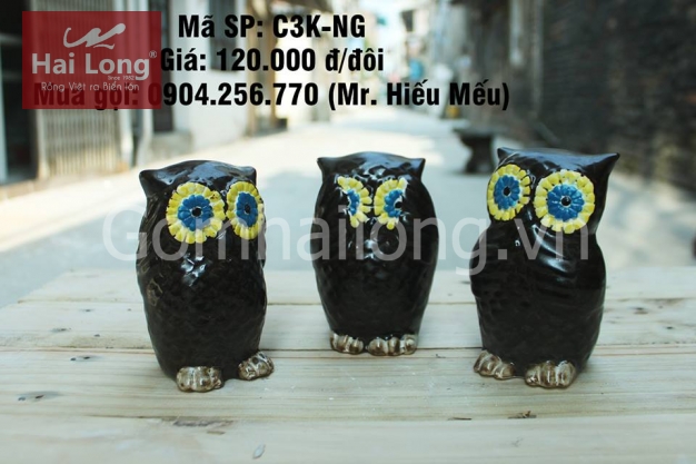 Tượng sứ cú mèo làm quà tặng gốm sứ Bát Tràng