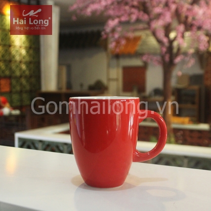 cốc cà phê quai c men đỏ