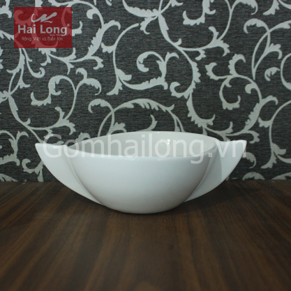 Bát súp bằng sứ có tay cầm (Trắng)