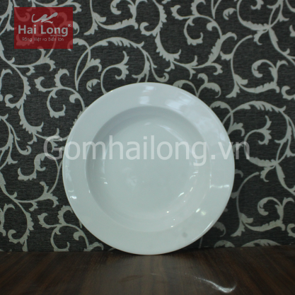 Đĩa sứ 2 lá phi 20cm (Trắng)