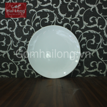 Đĩa sứ tròn phi 20cm (Trắng)