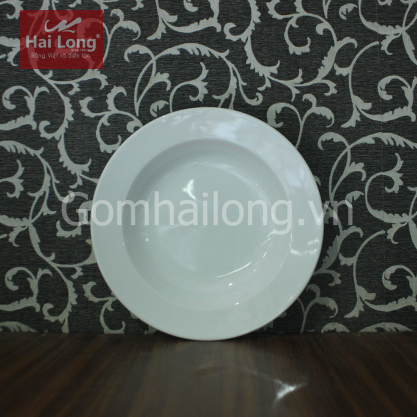 Đĩa sứ sâu lòng phi 20cm (Trắng)