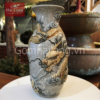 loc binh long cuon thuy men ran gao nep - gom su Hai Long Bat Trang