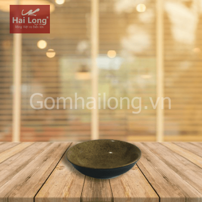 Đĩa muối bé đen lòng gốm 