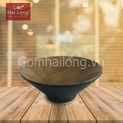 Bát ngũ cốc đen lòng gốm 