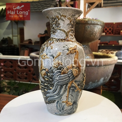 Tieu loc binh men ran co gao nep Gom su Hai Long Bat Trang