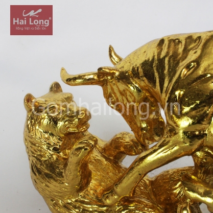 tượng trâu dát vàng gốm sứ_4