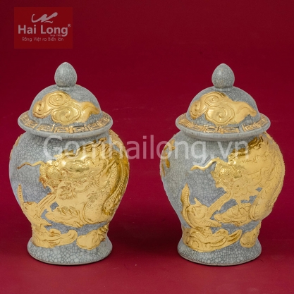 Chóe cúng men Rạn Gạo Nếp dát vàng cỡ S2